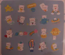 Lote de 40 pegatinas decorativas de oso conejo y Planeta, etiqueta de palo de Scrapbooking, diario, papelería, álbum, fiesta Kawaii, pegatina de perro