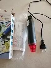 Pistola de calor de uso artesanal, herramienta eléctrica de aire caliente, pistola de temperatura de 300W con asiento de soporte
