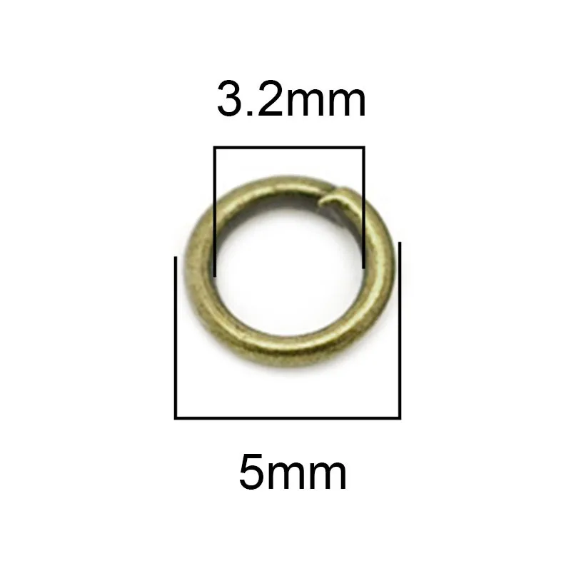 Doreen Box Schöne antike Bronze offene Biegeringe 0,8 mm 5 mm 7 mm 10 mm Schmuckzubehör Ringe für DIY Schmuckherstellung, 200–1000 Stück – Detail 5