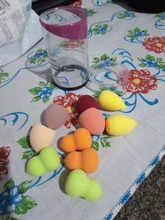 Maange10 Uds Mini Foam-Puff de polvo grande, belleza, licuadora, base correctora, crema suave, en húmedo y seco, doble uso