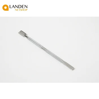 

Double design stainless steel head cuticle nail pusher manicure tool dead skin push