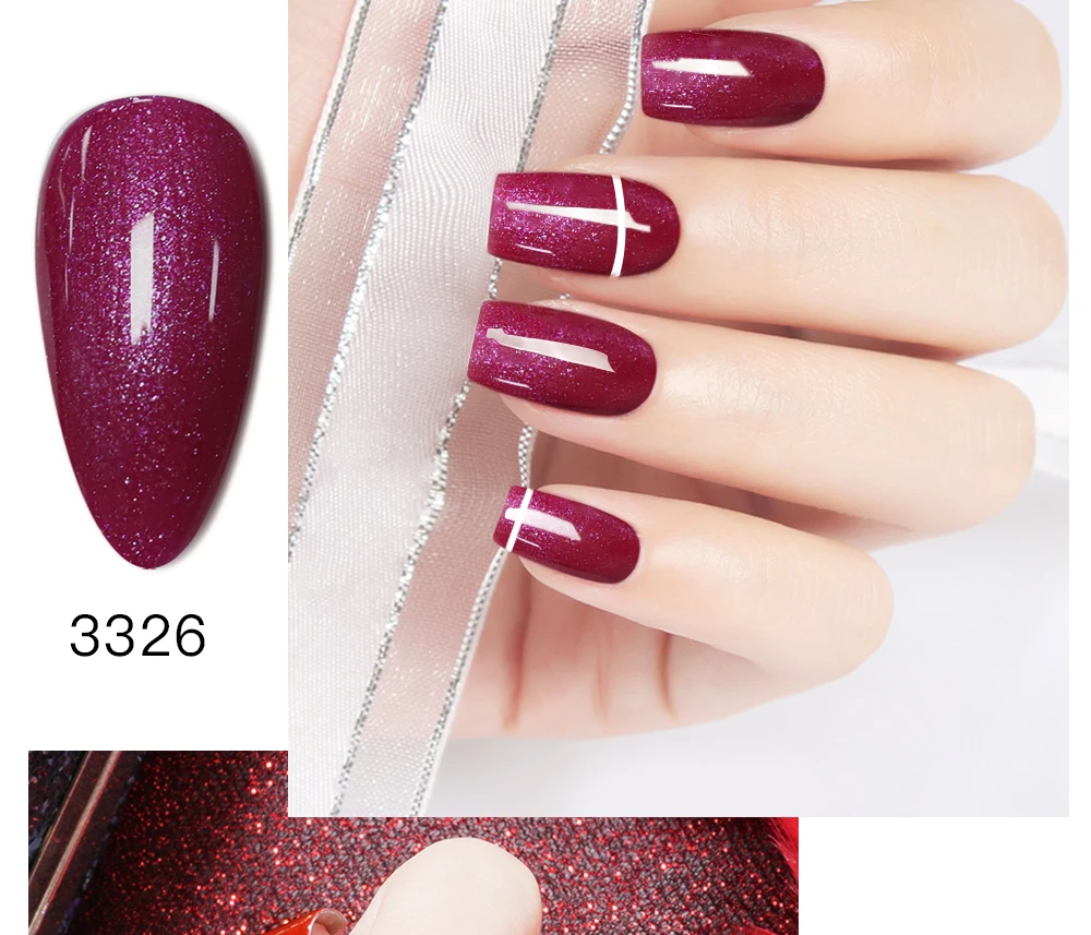 3 шт. NEWArrival гелевая белая бутылка Сияющий фиолетовый цвет серия высокое качество мерцающий гель УФ Led замочить от ногтей Гель-лак