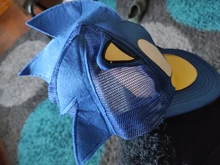 Gorra de béisbol con estampado de Sonic y hip hop, gorro de béisbol con estampado de dibujos animados, ajustable, color azul