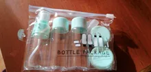 7 unid/set W Mini de cosméticos de maquillaje de la cara crema olla botellas de plástico vacía transparente maquillaje contenedor botella de accesorios de viaje