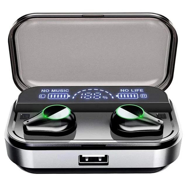 Черный T10 TWS Bluetooth гарнитура Беспроводные спортивные наушники Bluetooth 5,0 стерео водонепроницаемые умные наушники - Цвет: Черный