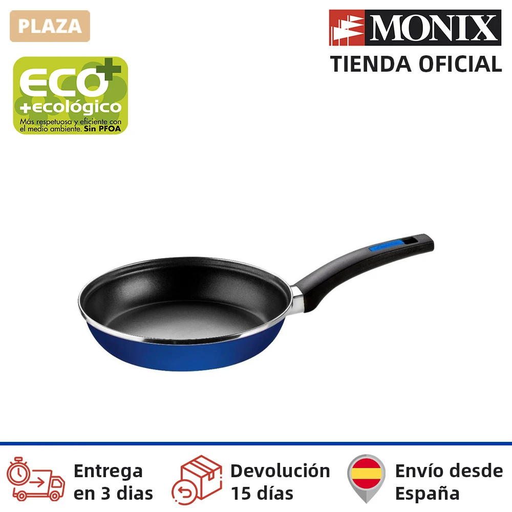 Monix cobalt-poêle en acier émaillé avec téflon antiadhésif®Classique. 18 à 28 cm. Cuisinière à gaz vitrocéramique à Induction