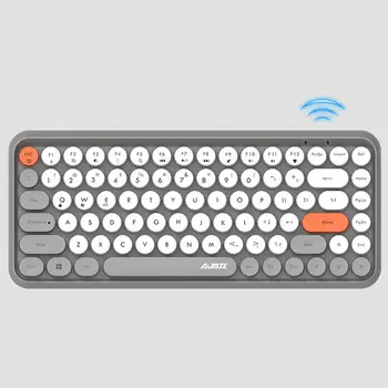 

Colorful punk girl mini pc bluetooth keyboard gaming mobile phone teclado inalambrico waterproof power saving retro round keycap
