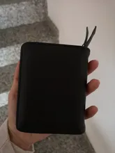 Cartera de moda para mujer, billetera corta, bolso de mano con huecos, monedero de cuero PU, tarjetero