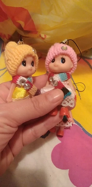 2 Pcs Soft Baby Dolls Interactive Mini Doll Phone Hang Kids Children Toys 8cm TO 