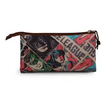 

JUSTICE LEAGUE PORTATODO TRIPLE CASE BEIGE