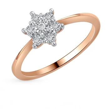 

Gold ring with diamonds sunlight sample 585 test