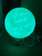 USB Rechargeable Moon-Lamp Night-Light Lunar Custom Tap/remote-Switch 3d-Printing Photo/text