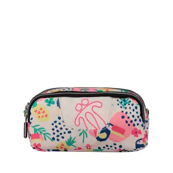 

School case two compartment toucan and pineapples-over