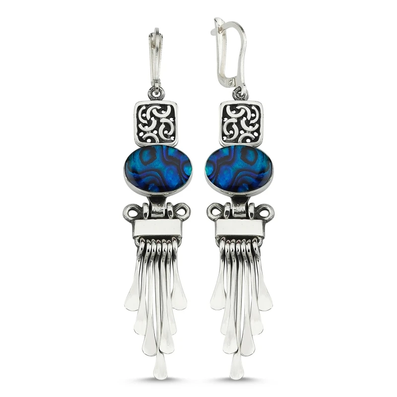 

Armagano Abalonlu Dangle Hand Handwork Earrings