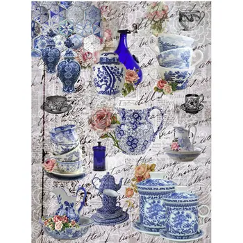 

Rice paper for decoupage cadence-craft Premier, A3, 25 g/m, Blue tableware cd01693