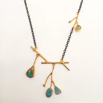 

925 sterling silver Women Necklace Dangling Authentic turquoise stone necklace Handmade Bohemian Daily Birthday gift Trend 2021