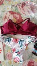 Conjunto de Bikini con estampado de flores para mujer, bañador Sexy de dos piezas, traje de baño con Push-Up, ropa de playa, ropa de playa 2021
