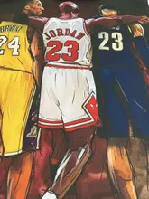Poster Basketball Wall-Pictures Canvas Kobe Bryant Stars Lebron James Michael Living-Room