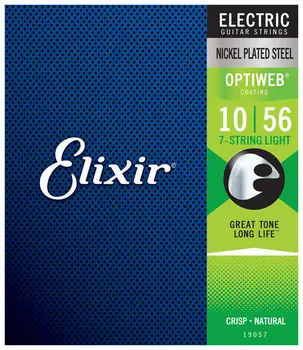 

19057 optiweb string kit for 7 string electric guitar, nickel plated steel, light 10-56, Elixir