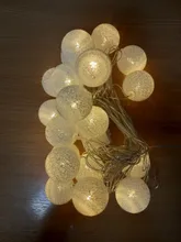Lights-String Garland Cotton-Ball Led Wedding Party Christmas Outdoordiy Holiday 5M Crib