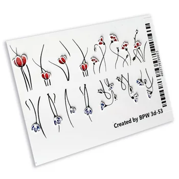 

3D cлайдер-дизайн Flowers mini, BPW. style, water nail sticker, 3D53
