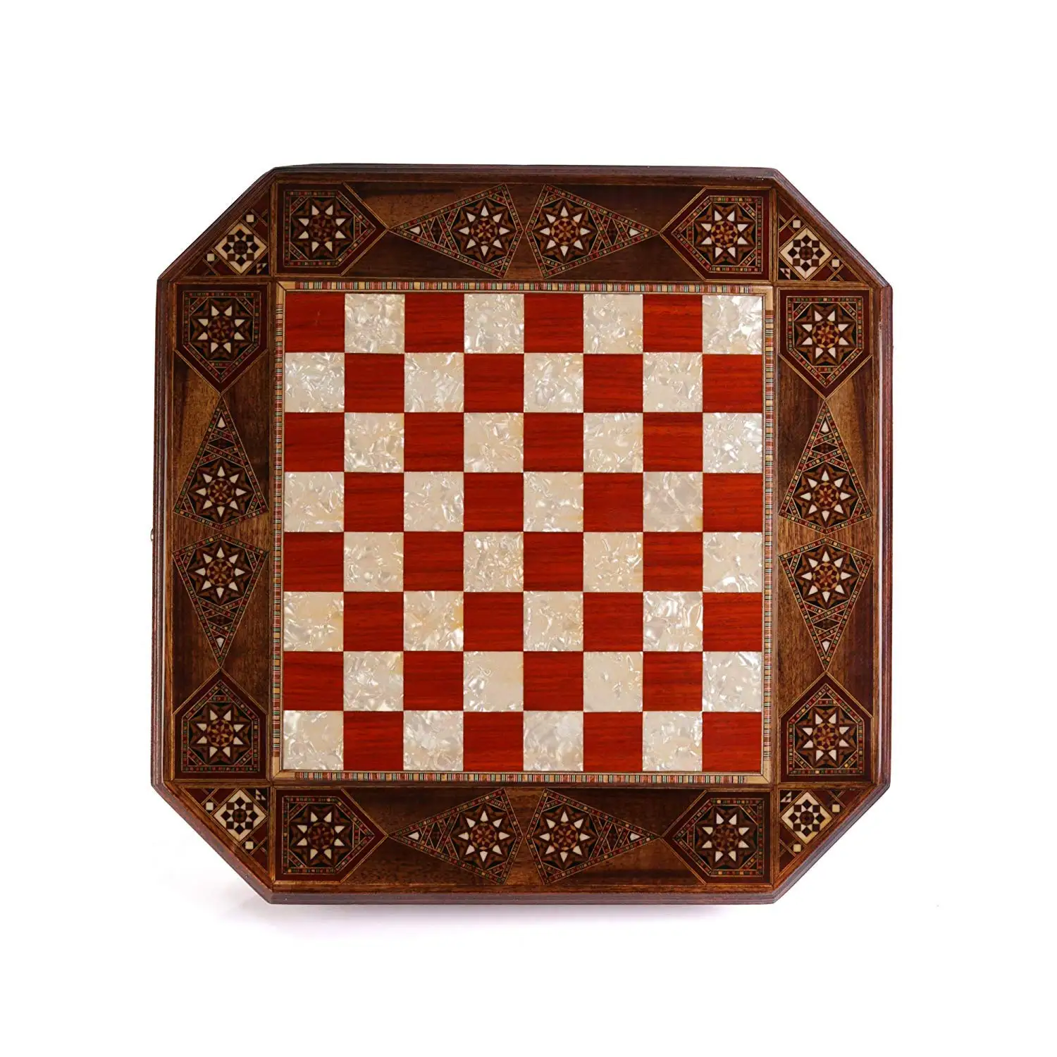 US $474.90 Handmade Natural Solid Wooden Chess Board with Rosewood Patterned on Board and Storage Inside