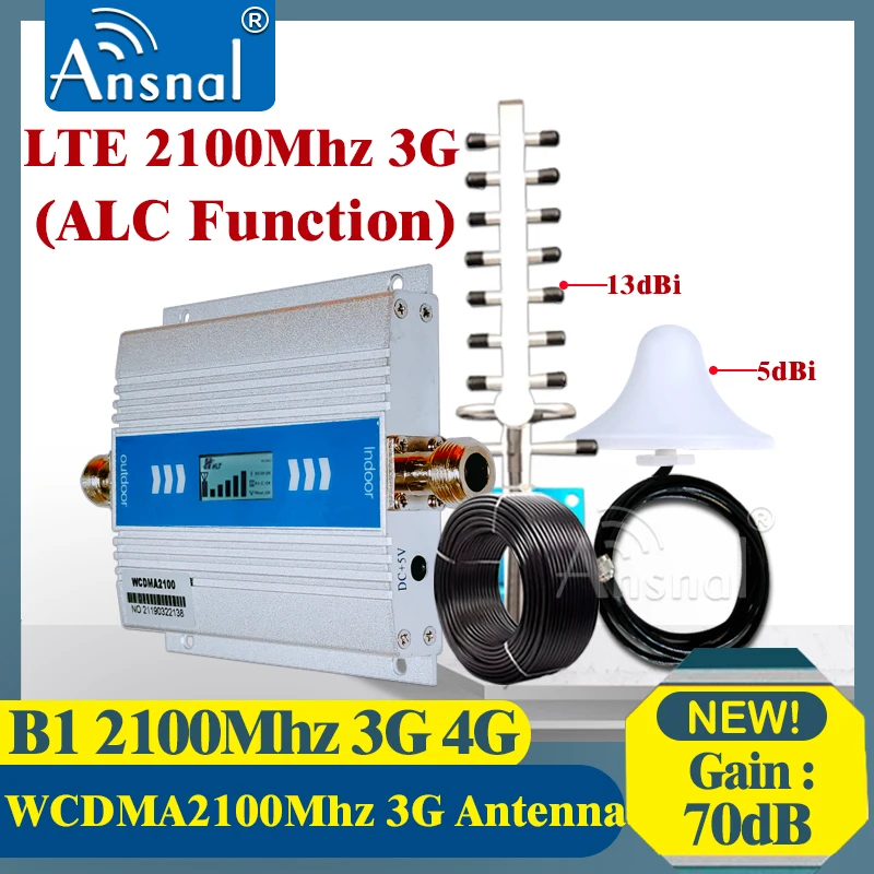 3G WCDMA 2100MHz MobilePhone Signal Booster UMTS 2100MHz 3G GSM Signal Repeater 4G CellPhone Cellular Amplifier 3g4gYagi Antenna