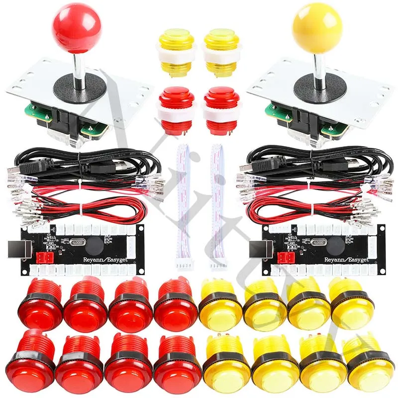 Аркадный джойстик DIY Kit Zero Delay 20 светодиодный аркадные кнопки+ Джойстики+ USB энкодер комплект+ кабели Запчасти для игровых автоматов комплект - Цвет: 7