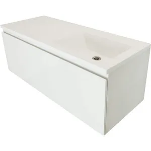 

Curbstone with sink esthete Dallas Lux 115R right, white (фр-00002303)