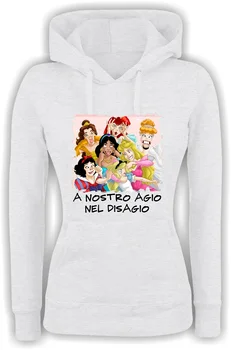 

Felpa Con Cappuccio donna basic Top Qualità A NOSTRO AGIO NEL DISAGIO MADE IN ITALY