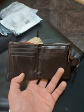 Billetera de cuero genuino para hombre con grabado, cartera masculina de cuero vacuno 100% auténtico, monedero pequeño, portatarjetas, estilo portafolio para hombre