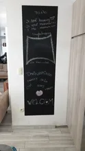 Pizarra impermeable de PVC de 200x60cm para niños, tablero de escritura de grafiti móvil con 5 uds. De calzas para escuela, oficina y hogar, color negro