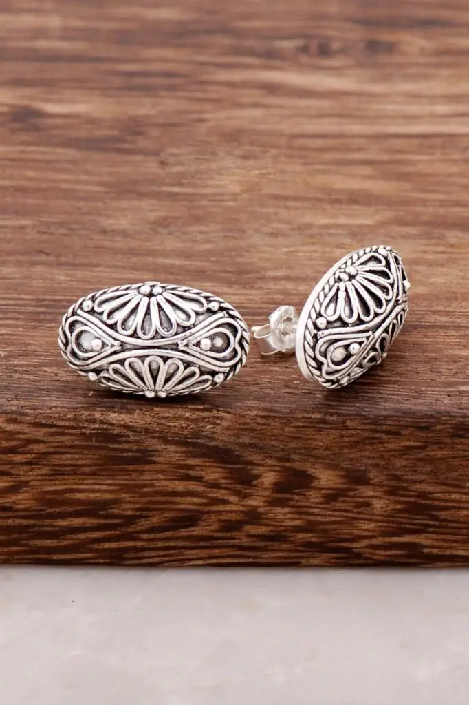 

Filigree Inlaid Assyrian Design Silver Earring 2579 High Quality Hand Made Original Filigree Silver Jewellery Gift for Women