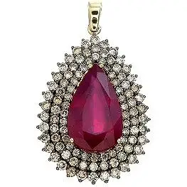 

Sargon Jewelry pendant with Ruby and diamonds in Yellow Gold