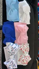 Diadema con lazos florales para bebé, elástico para Diadema con lazo Niña, banda de pelo turbante para recién nacido, accesorios para el cabello, 3 uds.