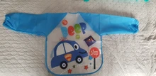 Baberos Bandana para bebé, bonitos Baberos de dibujos animados coloridos, impermeables, para comer, dibujo de manga larga, delantal, babero de autoalimentación para bebé