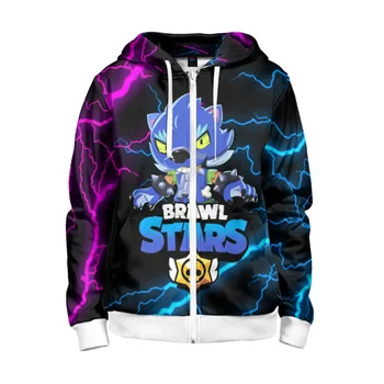 

Children's sweatshirt 3D with zipper Brawl Stars Leon
