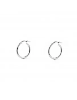 

Earrings White Gold Girl or Woman Hoops smooth 15x2mm