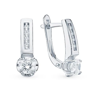 

Silver earrings with cubic zirconia sunlight sample 925
