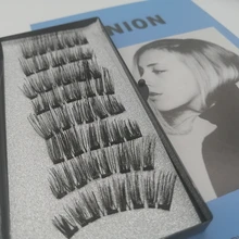 Pestañas postizas magnéticas 3D, 5 imanes, 4 pares, hechas a mano, naturales, de visón Artificial, con pinzas