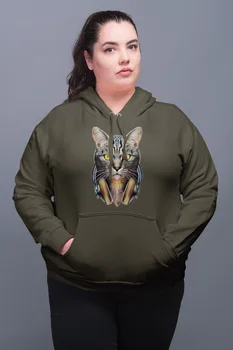 

Angemiel Wear Headset Cat Green Women 'S Hooded Sweatshirt