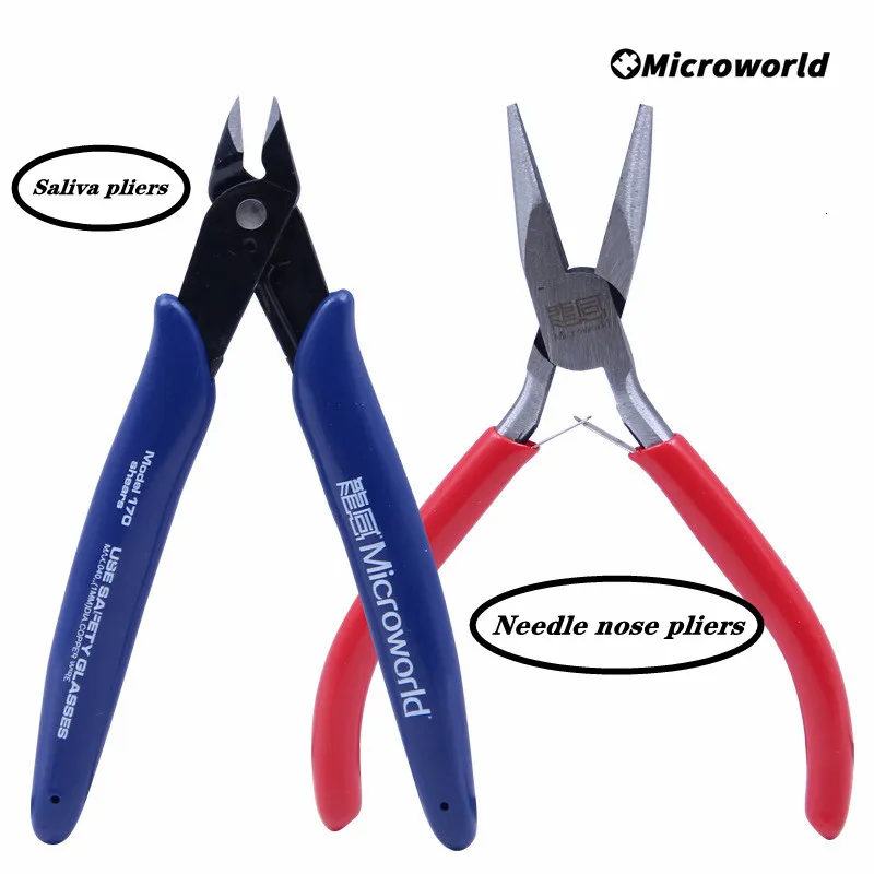 Microworld 2Pcs Tools Set For 3D Metal Puzzle DIY Tweezers Pincers Technic Assemble Needle Nose Pliers Accessories