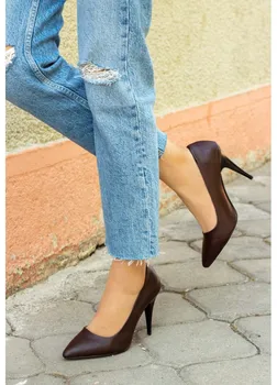 

Satisfied Fashion Kahverengi Cilt Stiletto Ayakkabı
