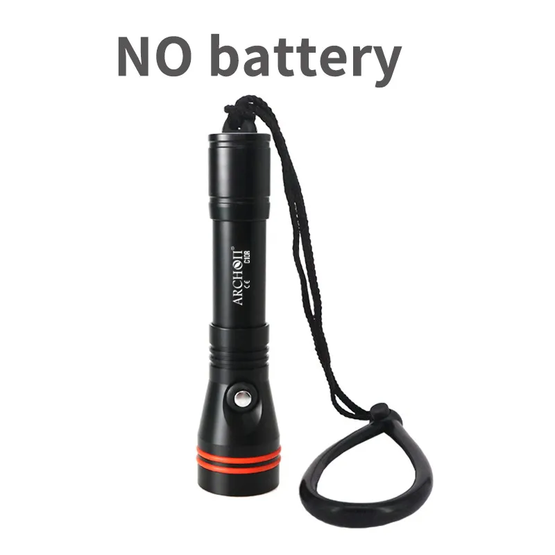No battery ARCHON C10R Diving Flashlight USB Charging Dive Torch 1200 lumen CREE LED chip Underwater Light 100m Diving Light Built-in 18650 - Испускаемый цвет: No battery