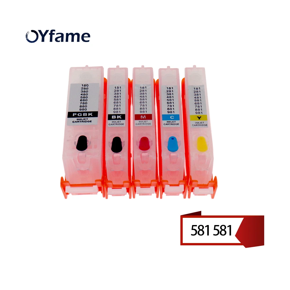 Oyfame 5pcs For Canon 580 581 Ink Cartridge With Arc Chip Suit For Canon Pixma Ts705 Tr7550 Tr8550 Ts6150 Ts8150 Ts9150 Ts9155 Ink Cartridges Aliexpress