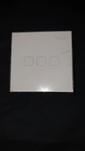 Interruptor táctil con Panel de cristal blanco, AC220V,1/2/3 entradas, 1 vía, para pared, EU/UK