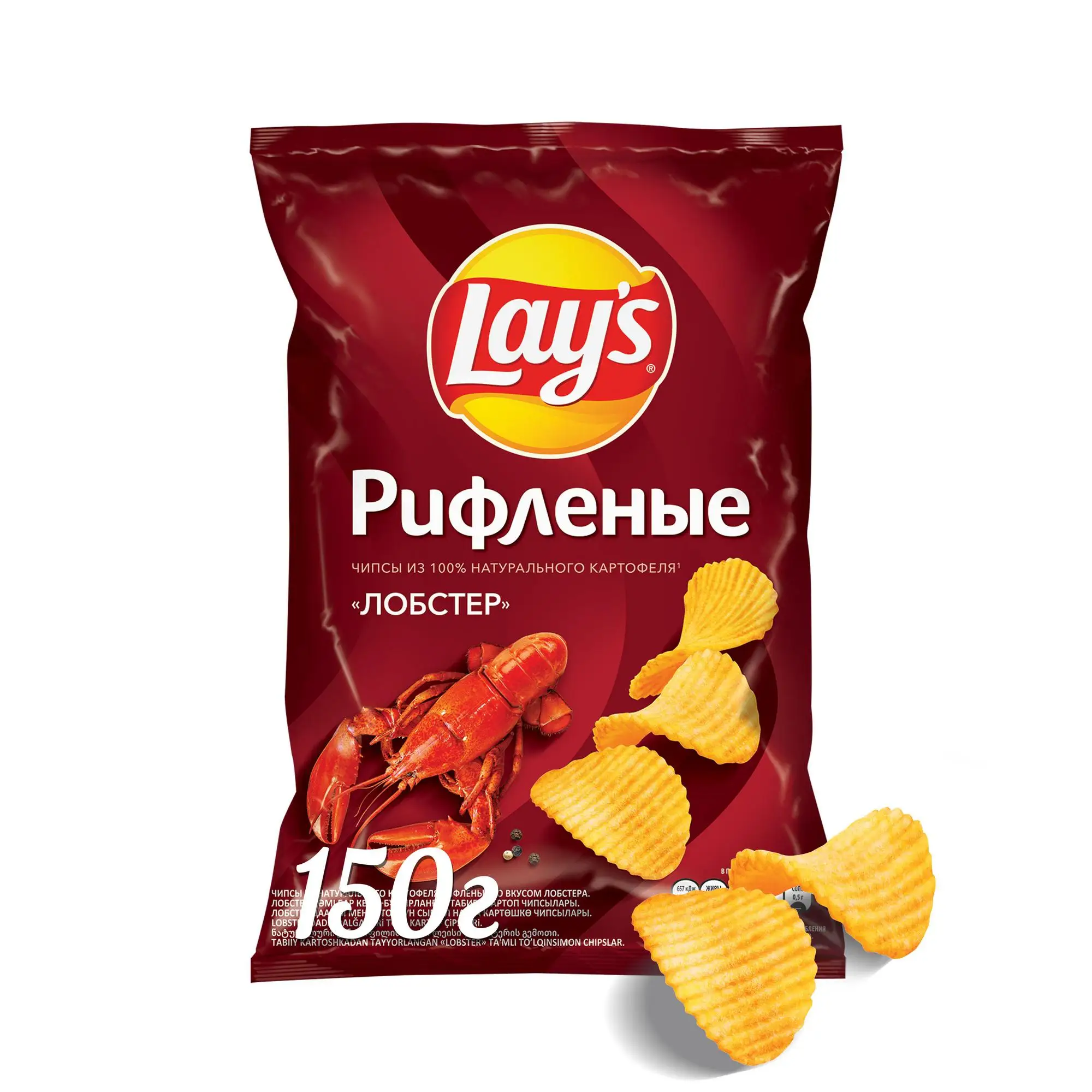 Чипсы LAY'S рифленые лобстер 150г | Продукты