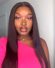 Cara de póquer 28 30 40 pulgadas recto 13x4 frente de encaje pelucas de cabello humano Pre arrancado brasileño encaje Frontal pelucas para mujeres negras Remy