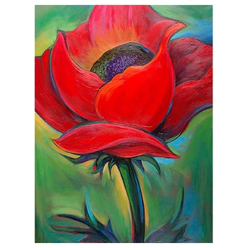 

Аж-1391 painting with rhinestones 'Scarlet flower '24*30 cm