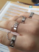 Anillos abiertos de dedo múltiple para mujer, cadena de eslabones estilo Punk, fiesta, concierto, ceremonia, regalo de joyería, venta al por mayor, 2020